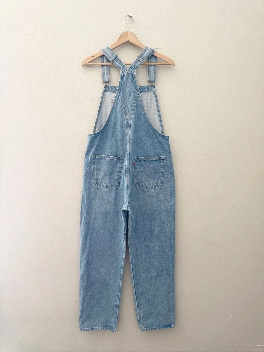 Levis Vintage Straight Denim Overalls Light Wash What A Delight Jean Classic 90s - Picture 8 of 14